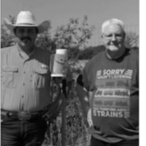 Samuel Lartigue and Bruce Barton with the first Sky Quality Meter installed in Kerr County